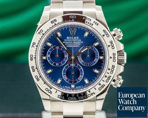 rolex daytona white gold blue face for sale|Rolex daytona 116509 white gold.